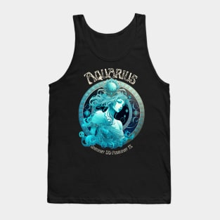 Retro Aquarius Zodiac Sign Tank Top